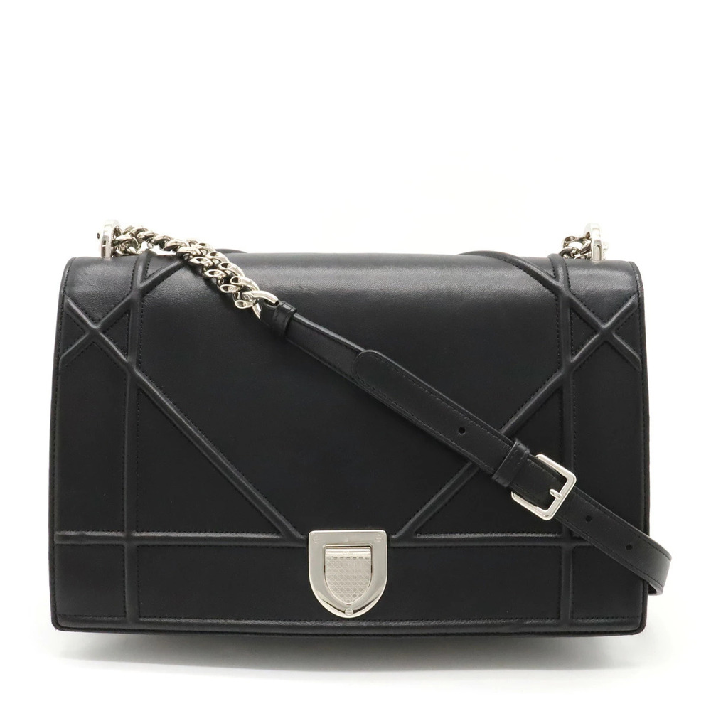 Christian Dior ama Chain Bag Shoulder Leather Black